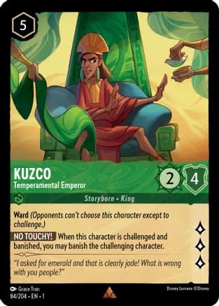 Kuzco - Temperamental Emperor — The First Chapter Disney Lorcana card by Grace Tran