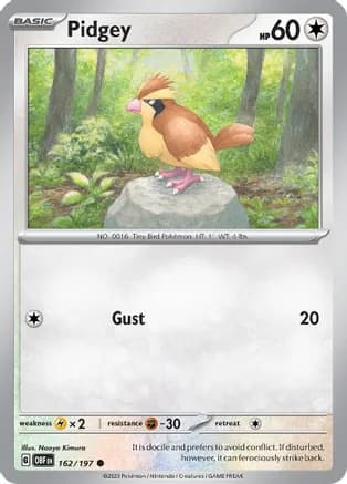 Pidgey — SV03: Obsidian Flames Pokémon TCG card by Naoyo Kimura