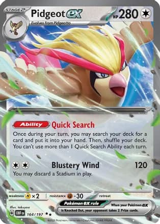 Pidgeot ex — SV03: Obsidian Flames Pokémon TCG card by takuyoa