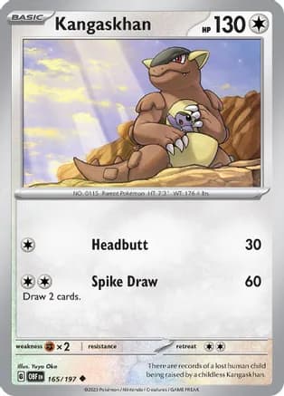 Kangaskhan — SV03: Obsidian Flames Pokémon TCG card by Yuya Oka