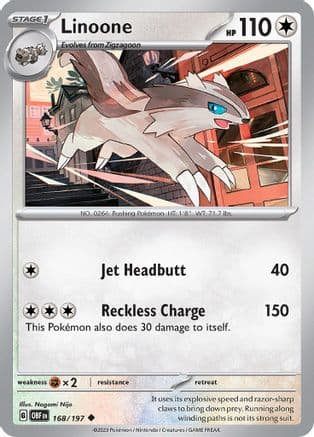 Linoone — SV03: Obsidian Flames Pokémon TCG card by Nagomi Nijo
