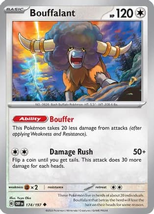 Bouffalant — SV03: Obsidian Flames Pokémon TCG card by Yuya Oka
