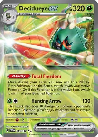 Decidueye ex — SV03: Obsidian Flames Pokémon TCG card by PLANETA Mochizuki