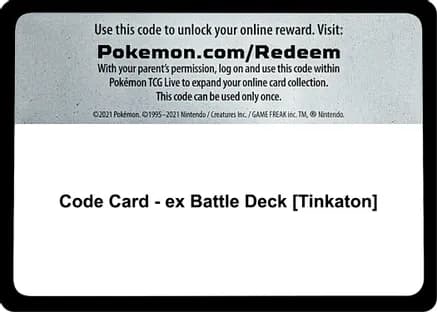 Code Card - ex Battle Deck [Tinkaton] — Miscellaneous Cards & Products