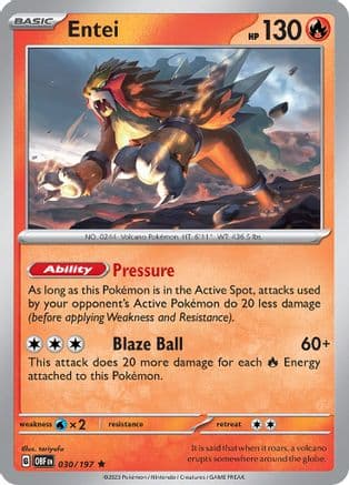 Entei — SV03: Obsidian Flames Pokémon TCG card by toriyufu