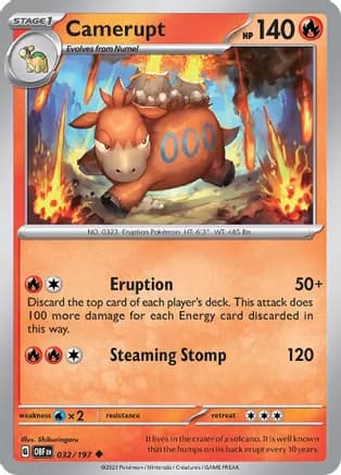 Camerupt — SV03: Obsidian Flames Pokémon TCG card by Shiburingaru