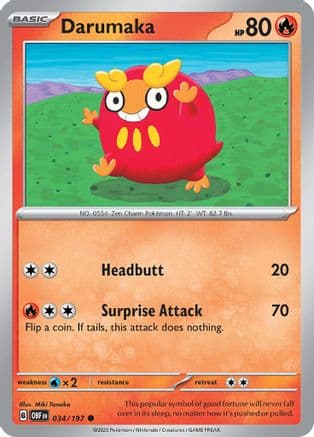 Darumaka — SV03: Obsidian Flames Pokémon TCG card by osare