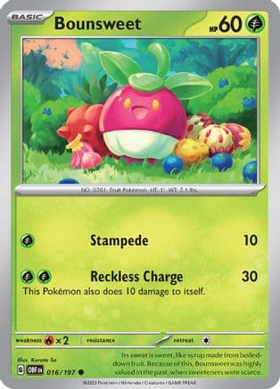 Bounsweet — SV03: Obsidian Flames Pokémon TCG card by Kurata So