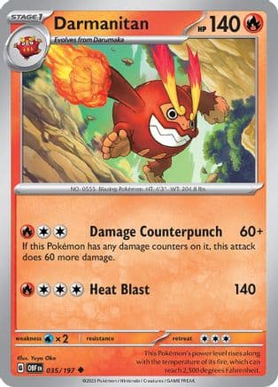 Darmanitan — SV03: Obsidian Flames Pokémon TCG card by OKUBO