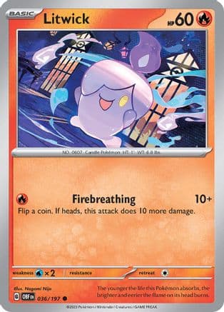 Litwick — SV03: Obsidian Flames Pokémon TCG card by Saya Tsuruta