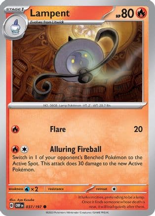 Lampent — SV03: Obsidian Flames Pokémon TCG card by Rond