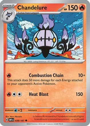 Chandelure — SV03: Obsidian Flames Pokémon TCG card by saino misaki