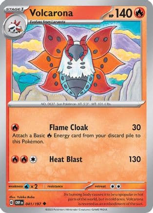 Volcarona — SV03: Obsidian Flames Pokémon TCG card by Yukiko Baba