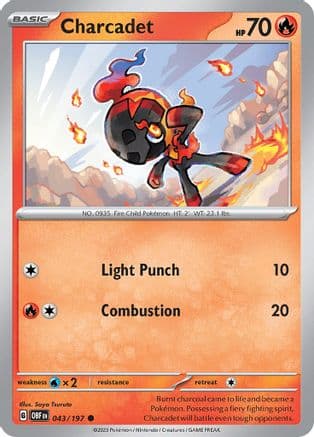 Charcadet — SV03: Obsidian Flames Pokémon TCG card by Saya Tsuruta