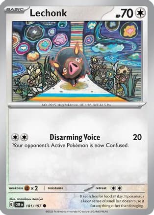 Lechonk - 181/197 — SV03: Obsidian Flames Pokémon TCG card by Tomokazu Komiya