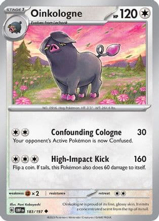 Oinkologne - 183/197 — SV03: Obsidian Flames Pokémon TCG card by Pani Kobayashi
