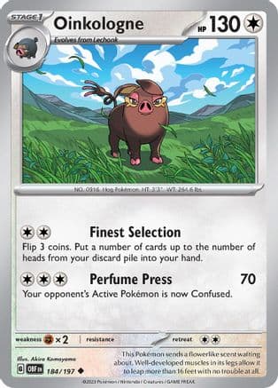 Oinkologne - 184/197 — SV03: Obsidian Flames Pokémon TCG card by Akira Komayama