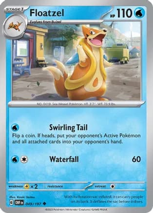 Floatzel — SV03: Obsidian Flames Pokémon TCG card by Kouki Saitou