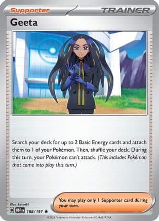 Geeta — SV03: Obsidian Flames Pokémon TCG card by kirisAki