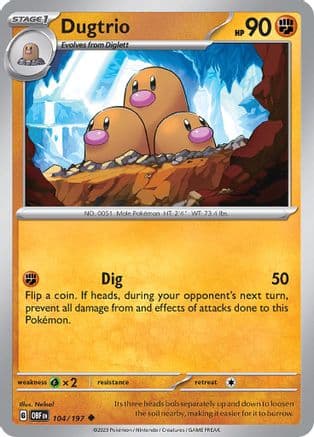 Dugtrio — SV03: Obsidian Flames Pokémon TCG card by Nelnal