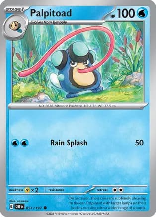 Palpitoad — SV03: Obsidian Flames Pokémon TCG card by sowsow