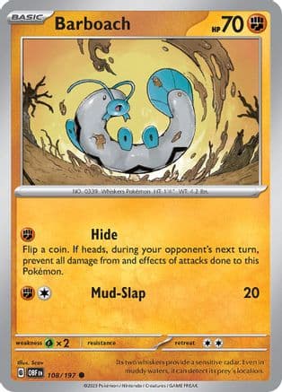 Barboach — SV03: Obsidian Flames Pokémon TCG card by Scav