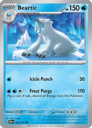 Beartic — SV03: Obsidian Flames Pokémon TCG card by Misa Tsutsui