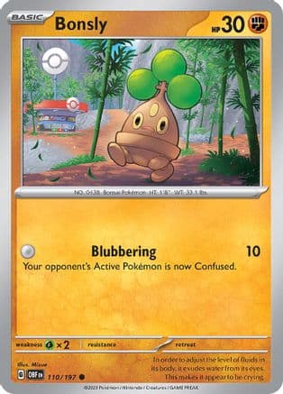 Bonsly — SV03: Obsidian Flames Pokémon TCG card by Mizue