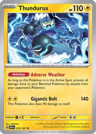 Thundurus — SV03: Obsidian Flames Pokémon TCG card by GOSSAN