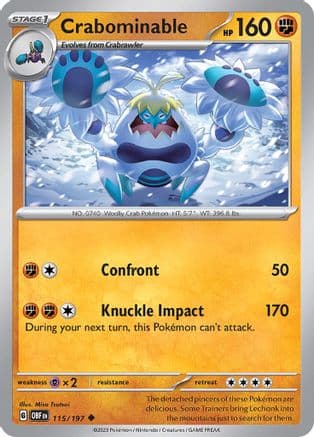Crabominable — SV03: Obsidian Flames Pokémon TCG card by Misa Tsutsui