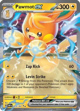 Pawmot ex — SV03: Obsidian Flames Pokémon TCG card by aky CG Works