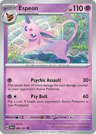 Espeon — SV03: Obsidian Flames Pokémon TCG card by Cona Nitanda