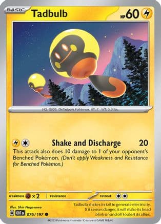 Tadbulb 076/197 — SV03: Obsidian Flames Pokémon TCG card by Shin Nagasawa