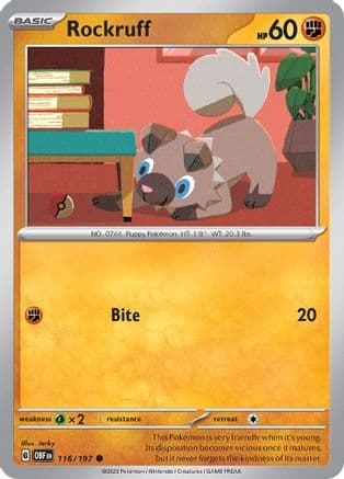 Rockruff — SV03: Obsidian Flames Pokémon TCG card by 0313