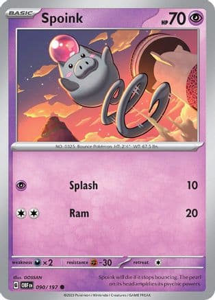 Spoink — SV03: Obsidian Flames Pokémon TCG card by GOSSAN