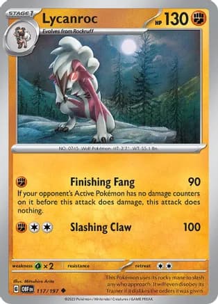 Lycanroc — SV03: Obsidian Flames Pokémon TCG card by Mitsuhiro Arita