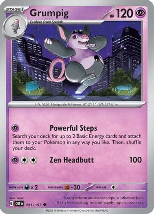 Grumpig — SV03: Obsidian Flames Pokémon TCG card by Scav