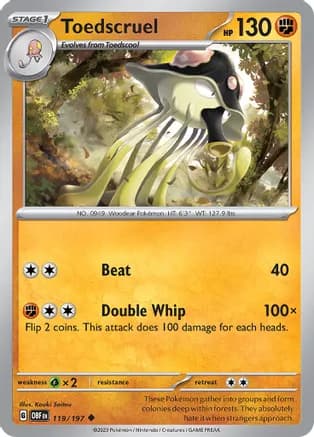 Toedscruel — SV03: Obsidian Flames Pokémon TCG card by Kouki Saitou