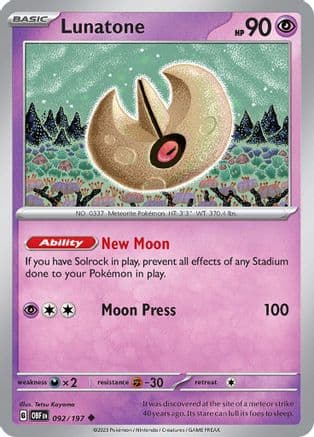 Lunatone — SV03: Obsidian Flames Pokémon TCG card by Tetsu Kayama