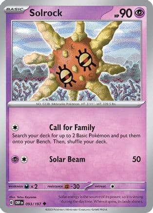 Solrock — SV03: Obsidian Flames Pokémon TCG card by Tetsu Kayama