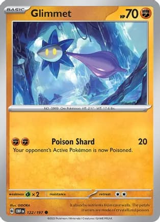 Glimmet - 122/197 — SV03: Obsidian Flames Pokémon TCG card by GIDORA