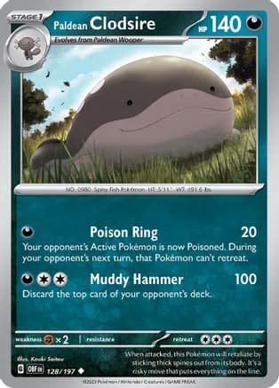 Paldean Clodsire - 128/197 — SV03: Obsidian Flames Pokémon TCG card by Kouki Saitou