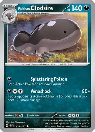 Paldean Clodsire - 129/197 — SV03: Obsidian Flames Pokémon TCG card by Shin Nagasawa