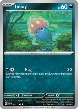 Inkay — SV03: Obsidian Flames Pokémon TCG card by Kedamahadaitai Yawarakai