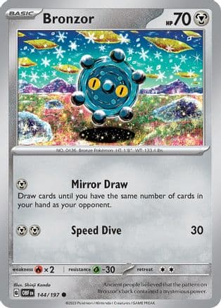 Bronzor — SV03: Obsidian Flames Pokémon TCG card by Shinji Kanda