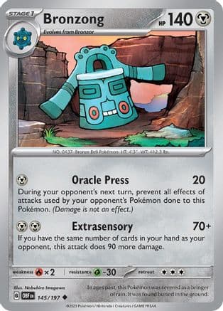 Bronzong — SV03: Obsidian Flames Pokémon TCG card by Nobuhiro Imagawa