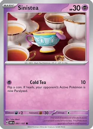 Sinistea — SV03: Obsidian Flames Pokémon TCG card by Yuka Morii