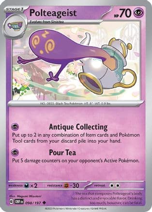 Polteageist — SV03: Obsidian Flames Pokémon TCG card by Megumi Mizutani