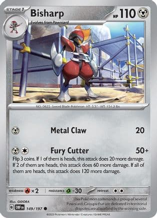 Bisharp — SV03: Obsidian Flames Pokémon TCG card by GIDORA