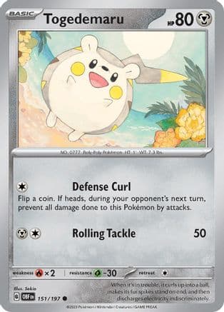 Togedemaru — SV03: Obsidian Flames Pokémon TCG card by Sekio